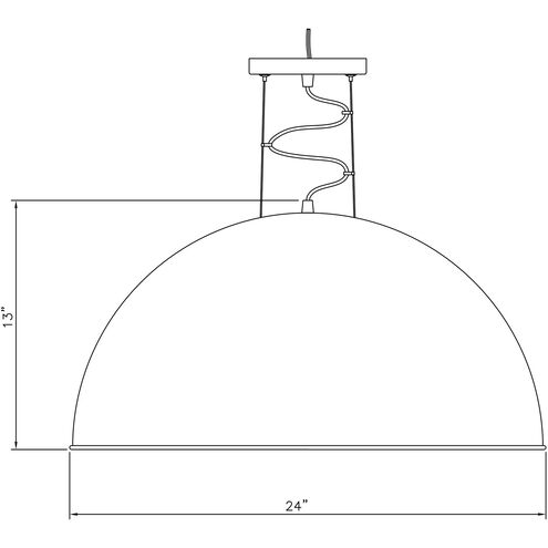 Sommerton 3 Light 24 inch Rubbed Bronze with Gold Leaf Pendant Ceiling Light